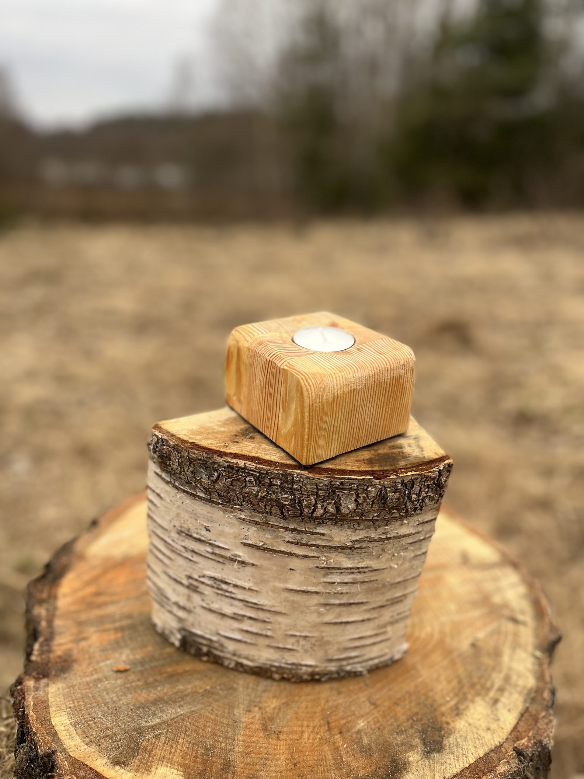 Wooden Candle Holder 07