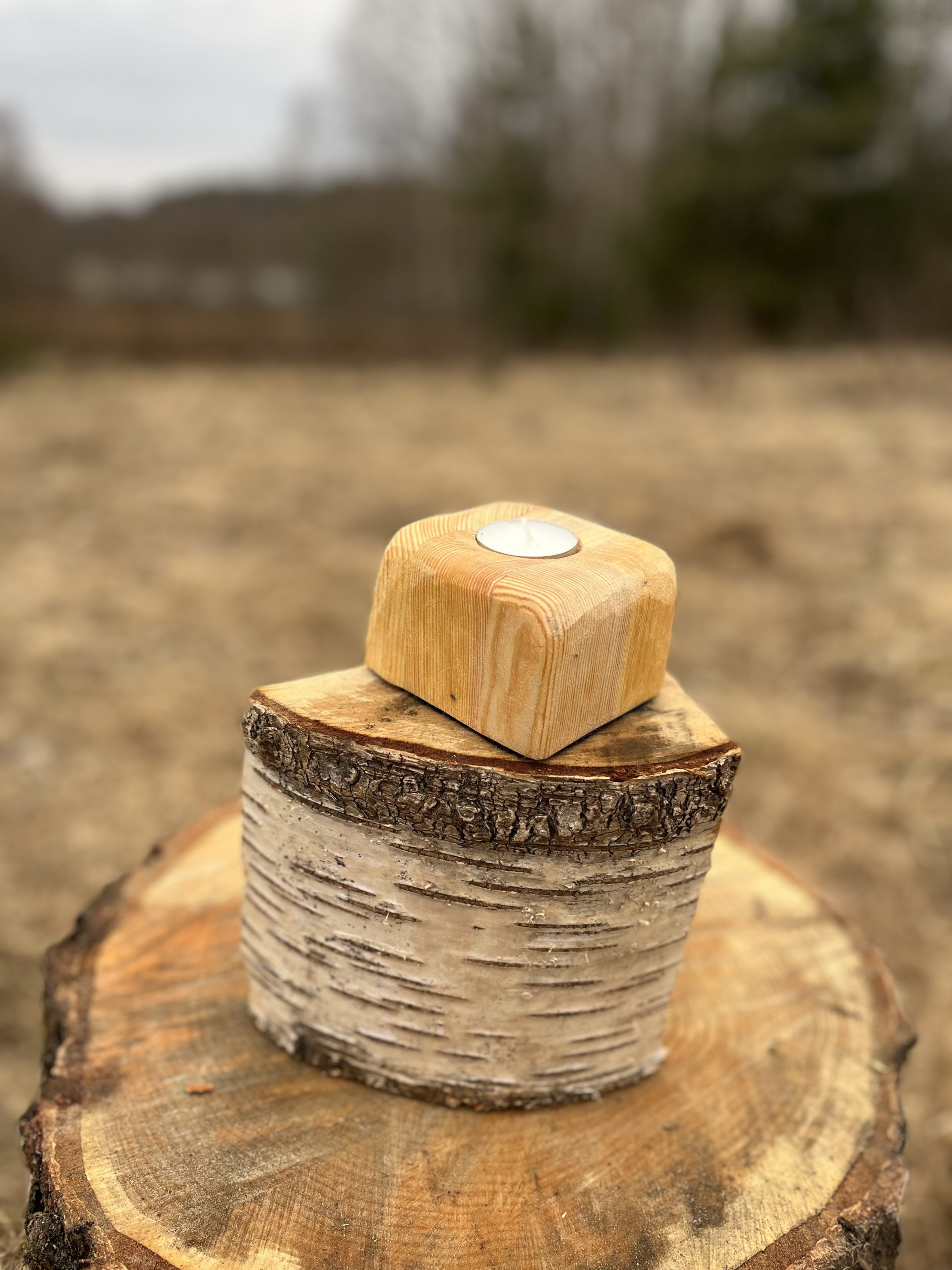 Wooden Candle Holder 12