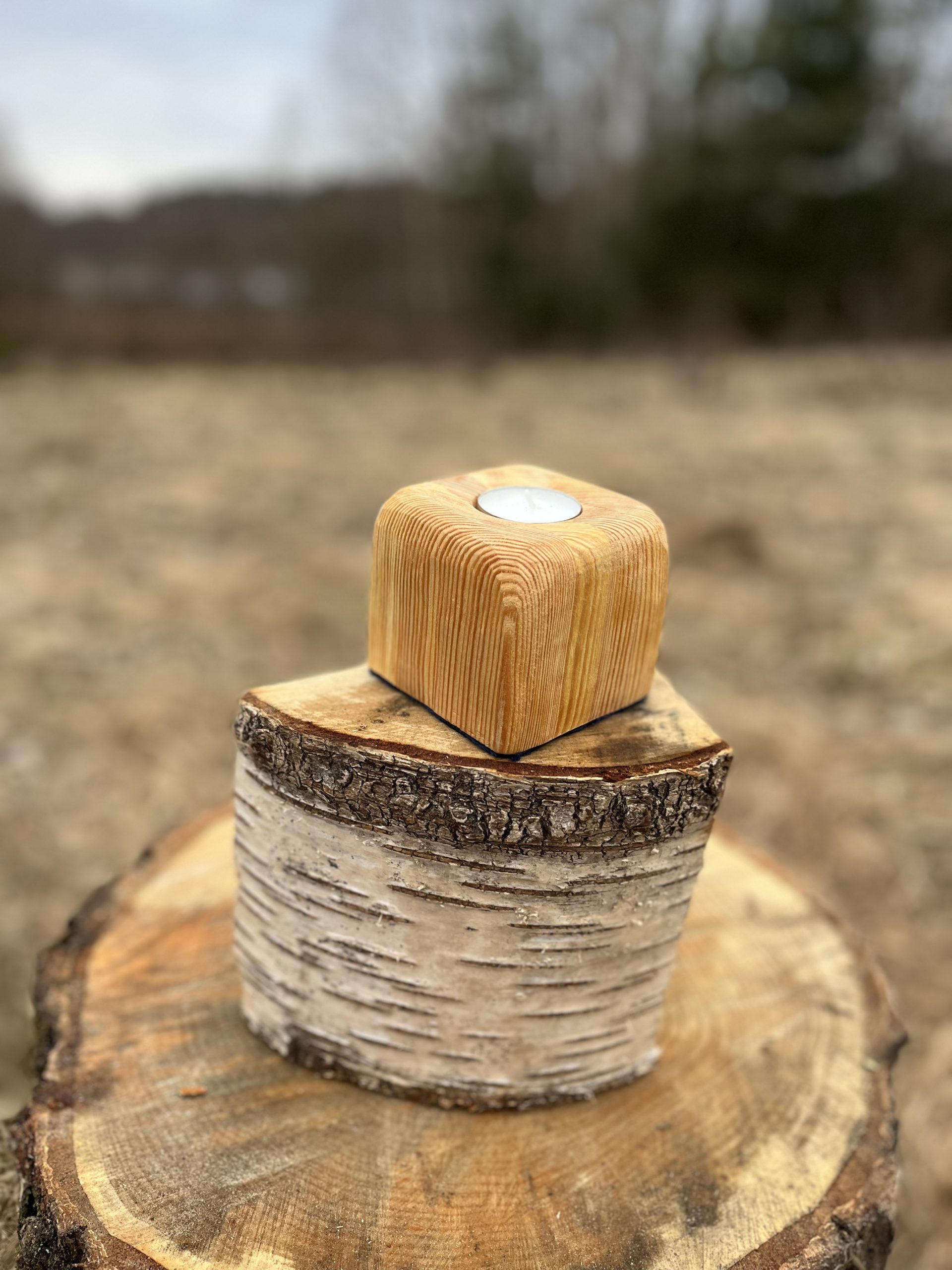 Wooden Candle Holder 25