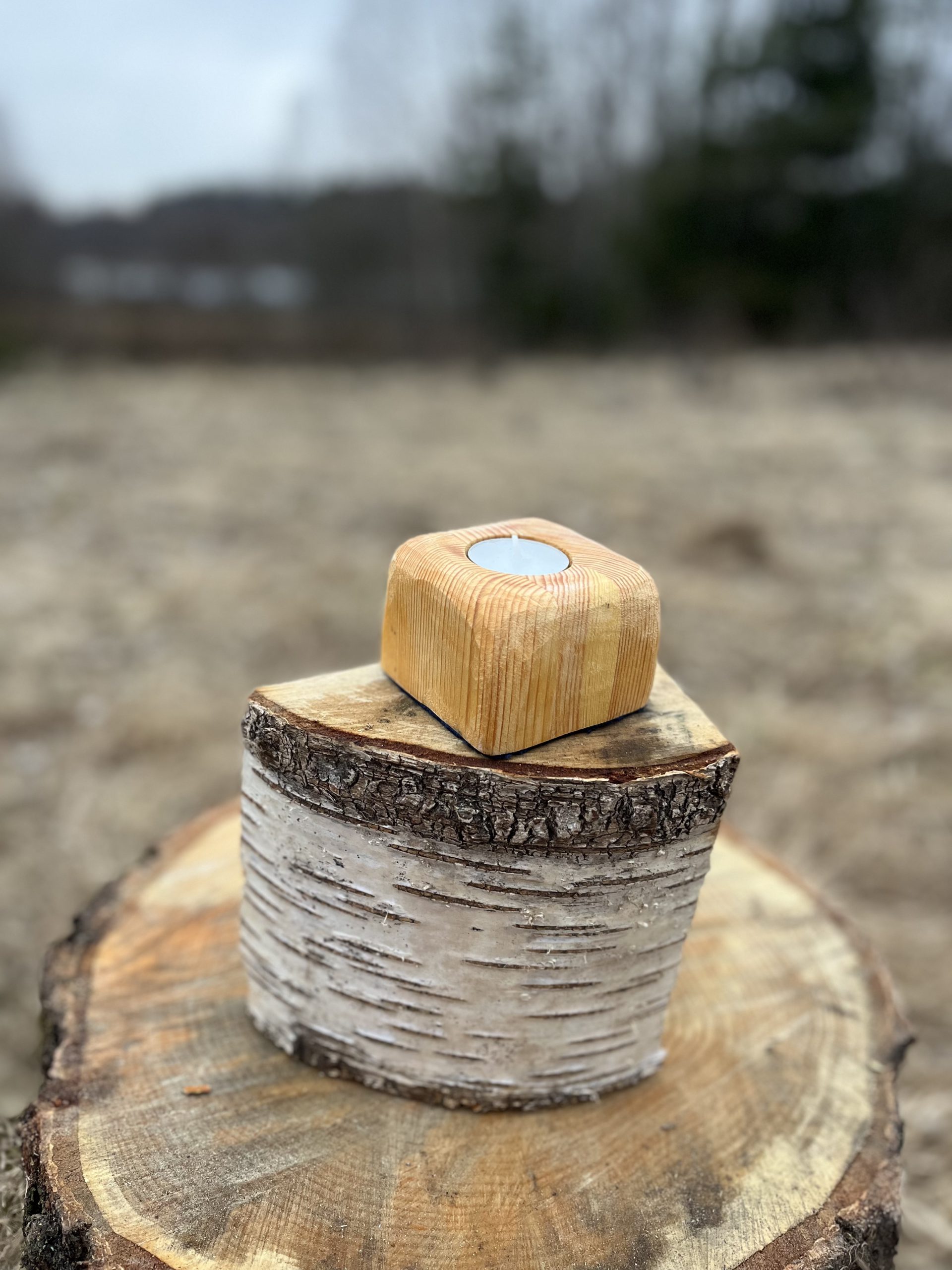 Wooden Candle Holder 48